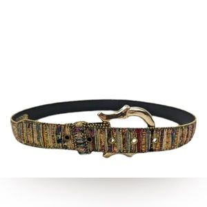 Vintage Absolutely Fresh Multicolor Weave Leather Belt Small/Medium 33”Long